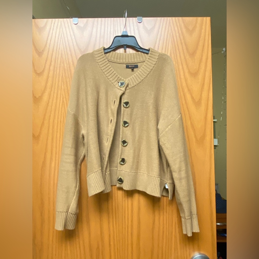 Quince Tan Button-Up Women's Sweater